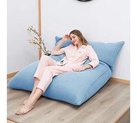 Lazy Pouf poire en tissu amovible et lavable, lit pliable multi-usages pour maison, salon - Bleu soleil - 120 x 150 cm (veste de canapé)