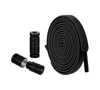 Lazy Shoelaces Lacets pour chaussures sans nouer | Lacets plats élastiques sans attachement | Lacets paresseux élastiques sans attaches, bonne dureté pour chaussures, noir, Consulte la descripción