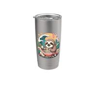 Lazy Sloth Bol à ramen Motif vague Gobelet isotherme en acier inoxydable double paroi
