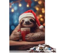 Lazy Sloth Hot Chocolate Puzzle 1000 Pièces Educa Jouet en Bois Divertissement Créatif Décoration Intérieure Jeu Éducatif Challenge Toy Adultes & Enfants des 14 Ans 1000pcs (38x26cm)