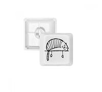 Lazy Stripe Cat allongé Line PBT Keycaps pour clavier mécanique Blanc OEM sans Marquage d'impression R2 multicolore