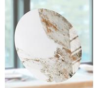 Lazy Susan Grand plateau tournant rond pour table de salle à manger, plateau de service rotatif de 71,1 cm avec texture marbrée, plaque pivotante à 360° pour cuisine et salle à manger, gris brillant