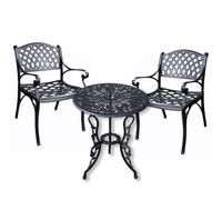 Lazy Susan London Rose Table de bistrot Ronde 2 Places 60 cm sans Entretien Robuste Résistant aux intempéries Fonte d'aluminium Bronze Ancien