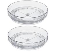 Lazy Susan Lot de 2 étagères à épices rotatives à 360° pour armoire de cuisine, réfrigérateur et garde-manger, 23,5 x 3,6 cm, support à condiments tournant en acrylique transparent