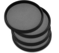 Lazy Susan Lot de 4 Plateaux tournants antidérapants pour Armoire pour optimiser Le Rangement et simplifier l'accessibilité dans la Cuisine, la Salle de Bain et Le Garde-Manger. Noir