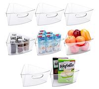 Lazy Susan Lot de 8 bacs de rangement en plastique transparent pour armoire d'angle Lazy Susan de 66 cm de diamètre 25,9 x 23,9 x 10,2 cm