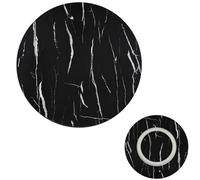 Lazy Susan Plateau de service rond en bois marbré noir 83,8 cm Parfait pour table de salle à manger, restaurant et centre de table d'hôtel Disponible en tailles 50/60/70/80/100 cm