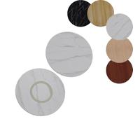 Lazy Susan Plateau de service rond pivotant pour table de salle à manger - Plateau tournant en bois de marbre blanc pour réunions de famille et divertissements - 50,8 cm, 61 cm, 71,1 cm, 81,3 cm, 88,9