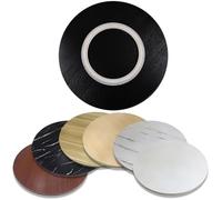 Lazy Susan Plateau de service rotatif en bois de 114 cm avec rotation fluide à 360° pour table de salle à manger Noir Parfait pour le divertissement et le service