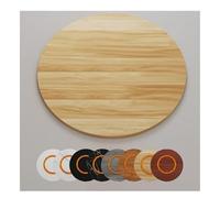Lazy Susan Plateau rotatif en noyer clair de 66 cm pour table à manger, planche à fromage, apéritifs, organisateur de cuisine et centre de table - Plateau tournant à 360°