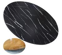 Lazy Susan Plateau tournant en bois pour table de salle à manger Plateau de service rond Noir 50 cm