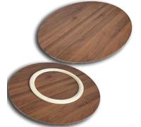 Lazy Susan Plateau tournant en bois pour table de salle à manger Plateau de service rotatif antidérapant 101,6 cm/121,9 cm Options de taille Parfait pour la maison et la cuisine Diamètre 50,8 cm