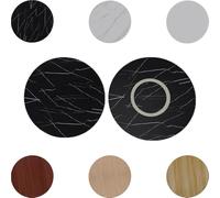 Lazy Susan Plateau tournant en bois robuste de 100,1 cm, plateau rotatif pour table de salle à manger ronde, assiette de service en marbre noir, 50,8 à 101,6 cm