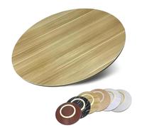 Lazy Susan Plateau tournant rond en bois de 101,6 cm pour table de salle à manger, centre de table en noyer clair, parfait pour les fêtes et les réunions de famille, 100 cm de diamètre