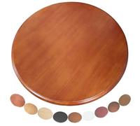 Lazy Susan Plateau tournant rond en bois massif de 114 cm pour table de salle à manger, facile à nettoyer, plateau de comptoir marron, parfait pour le divertissement (couleur bégonia)