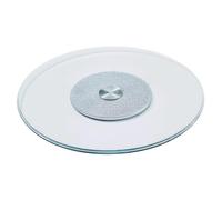 Lazy Susan Plateau tournant rond en verre trempé pour tables de salle à manger Plateau rotatif à 360° Plateau de dîner transparent Rotation lisse et silencieuse 90 cm de diamètre Idéal pour servir