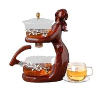 Lazy Tea Pot à thé - Bouilloire à perfusion avec passoire intégrée et couvercle | Manuel compact pour les réunions à domicile, feuilles en vrac parfaites, thé aux fleurs, rituels quotidiens