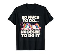 Lazy Unicorn No Desire to Do It Drôle de Sieste T-Shirt Graphique avec Valeur