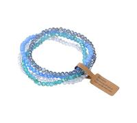lazyfun Collection de bracelets en perles de verre hypoallergéniques - Ensemble d'accessoires de mode pour peaux sensibles - Ensemble de bracelets en verre revêtu de couleur changeante, taille unique