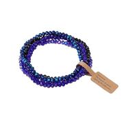 lazyfun Collection de bracelets en perles de verre hypoallergéniques - Ensemble d'accessoires de mode pour peaux sensibles - Ensemble de bracelets en verre revêtu de couleur changeante, taille unique