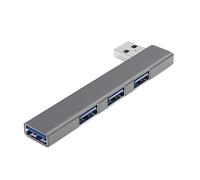 lazyfun Hub USB à angle droit en alliage d'aluminium 4 ports USB 3.0 type C et USB 2.0 peu encombrant organisation de bureau Plug and Play Hub USB en aluminium pour ordinateurs portables