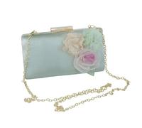 lazyfun Sac à main avec imprimé floral Sac à bandoulière Sac de soirée confortable avec sangle en chaîne Sac à bandoulière pour événements et fêtes de mariage Sac à main pour femme, Vert clair