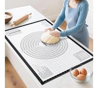 Lazymi Grand Tapis Silicone Patisserie: 91 x 61 cm Tapis de Cuisson pour Four - Antidérapant Plaque Patisserie avec guide des mesures - Antihafte Tapis Silicone Cuisine pour Pizza/Biscuit/Pâte (Noir)