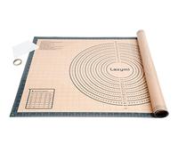 Lazymi Très grande Tapis Patisserie avec Mesures 91 x 61 cm | Extra épais Tapis de Cuisson Silicone , Antidérapant Tapis de Four pour Pizza/Biscuit/Pâte avec Coupe-Pâte , Gris