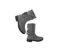 Lazzboy Bottines Femmes Talon Boots Femme Pieds Sensibles Cuir Lacet Chaussures Impermeable Securite Rangers Bottes Confortable Automne Pour Pieds Larges Chelsea Baskets Chaussures Hiver(Gris,36)
