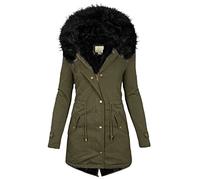 Lazzboy Manteau Parka Femme Hiver Chaud Couleur Unie Hiver Pas Cher Sweat A Capuche Femme Chic Et Elegant Veste Polaire Femme Oversize Grande Taille Outercoat Avec Poche Casual Vintage(Armée Verte,M)