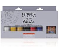 Coffret 6 tubes peinture vinylique extra fine ''Flashe'' + vernis liquide mat 120ml