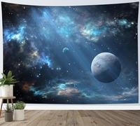 LB Tapisserie Murale Galaxie noire Tenture Murale Planètes dans le ciel étoilé Couverture Murales Univers Espace Paysage Tapisseries Decoration pour Maison Salon Chambre Dortoir,235x180cm