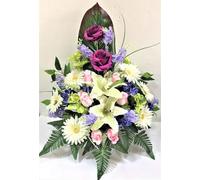 LBA Centre de Fleurs artificielles pour cimetière. Également pour Les églises. Spécial Jour de Tous Les Saints. Dimensions : 65 x 50 x 35 cm.