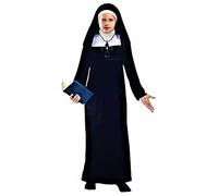 LBA Déguisement de nonne. Comprend : robe et coiffe. Plusieurs tailles., Noir , 10-12 ans