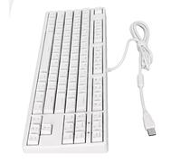 LBEC Clavier MéCanique, Disposition DéCalée, Clavier Filaire, Interrupteur Bleu, Fonctionnement Sensible, LumièRe Blanche, Ergonomique, Pratique pour la Maison (Blanc)