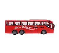 LBEC Modèle de Bus RC, Bus télécommandé éducatif sans Fil 1/30 avec Télécommande pour la Culture de l'imagination (Voyage Rouge)