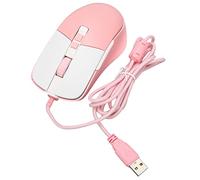 LBEC Souris de Jeu Souris Filaire revêtement Ergonomique optimisé pour la Peau Plug and Play capteur Optique 6DPI pour la Maison et Le Bureau Rose Blanc
