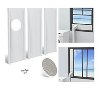 LBG Products Kit de fenêtre d'aération pour sèche-linge de 10,2 cm de diamètre, plaques d'étanchéité réglables pour fenêtres coulissantes et fenêtres suspendues, avec bande d'étanchéité en mousse