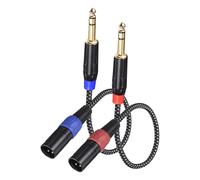 lbgwp60-1/4 Pouce Trs Vers Xlr Mâle Correctif Câbles, 3.3Ft 22Awg Microphone Câbles Nylon Tresse Cordon 6.35Mm Vers 3-Broches Xlr Haut-Parleur Correctif Câbles Pour Mic Mélangeur 2 Pcs