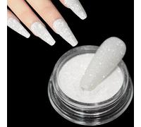 Lbgwp60-1.5g/0.05oz Diamond Nail Glitter Reflective Glitter Rhinestones Diamond Dust Pixie Crystals For Nails Holographic Nail Powder Glitter Decorations For Nail Art Tips Manicure - Sparkle White