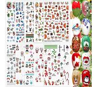 Lbgwp60-10 Feuilles Stickers Ongles Noel, Nail Art Noel Autoadhésif Stickers Ongle Noel Deco, Autocollant Ongle Noel Décorations De Noël