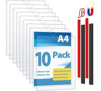 Lbgwp60-10 Pcs Cadre Magnétique Auto-Adhésif A4, Cadre D'information Avec Bande Adhésive Et Magnétique, Informations Sur Le Cadre, Affichage Étanche, Couvertures Pour Signe, Photos, Document