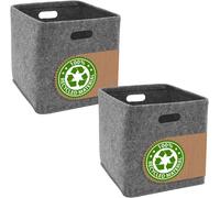 lbgwp60-100% Feutre Recyclé Lot De 2 Cubes De Rangement 33X33X33 - Box Rangement Compatible Avec Ikea Kallax Storage Cubes Etagere Rangement Boite Rangement Bureau Casier De Rangement Toy Storage