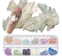 Lbgwp60-12 Grille De Breloques Pour Nail Art En Coquillage Paillettes Colorées Tranches De Sirène Accessoires De Paillettes Holographiques 3d Irrégulières Pour L'été Pour Femmes Fournitures De Bricol