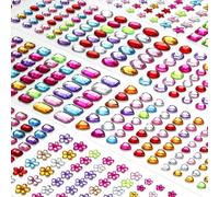 Lbgwp60-1200+ Pcs Gem Strass Autocollants, Auto-Adhésif Bling Bijoux Scintillantes Pierres Précieuses Autocollants Pour Diy Artisanat Nail Body Maquillage Festival