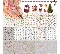 Lbgwp60-15 Feuilles D'autocollants D'art D'ongle De Noël, 3d Autocollants D'ongle Auto Adhésifs Autocollants De Noël Pour Les Femmes Filles Nail Art Diy Décoration -B