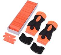 lbgwp60-2 Grattoir Plaque Vitrocéramique Avec 100 Raclettes De En Plastique, Grattoir Vitre Pour Enlever Les Étiquettes, Grattoir Plancha (Orange)