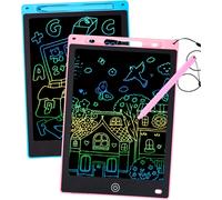 lbgwp60-2 Pack Tablette Dessin Enfants, 12 Pouces Tablette Dessin Lcd Magique,Doodle Pad Avec Bouton D'Effacement, Jouets Pour Filles Garçons Bleu+Rose