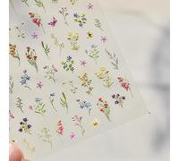 Lbgwp60-2 Pièces 5d Autocollants Ongles Avec Fleurs Des Champs, Stickers Ongles, Nail Sticker, Stickers Ongles