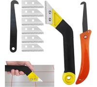 lbgwp60-2 Pièces Grattoir À Joints+7 Lames De Rechange, Gratte Joint Carrelage, Racloir Vitrocéramique, Outil De Grattoir Rasoir Nettoyage, Grattoirs En Carbure De Tungstène, Pour Joints Et Carreaux